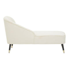 Yvette Cream Velvet Chaise Lounge Home Luxe Interior