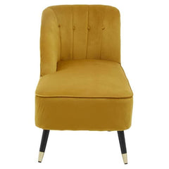 Yvette Mustard Velvet Chaise Lounge Home Luxe Interior