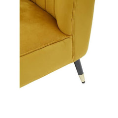 Yvette Mustard Velvet Chaise Lounge Home Luxe Interior