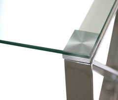 Zen End Side Table Stainless Steel & Glass