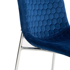 Zena Dining Chair Blue Chrome Legs Sold In Pairs