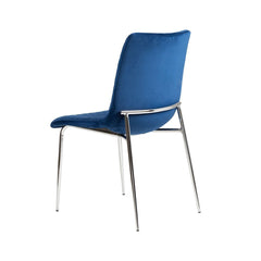 Zena Dining Chair Blue Chrome Legs Sold In Pairs