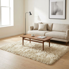 Bubble Mink Cream Faux Fur Rug Fluffy Plush Shaggy Floor Mat 160x230cm