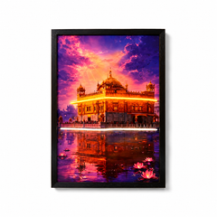 Golden Temple Neon LED Wall Art 40x60cm USB Powered Frame Decor