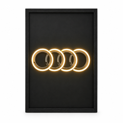 Audi Neon LED Wall Art 40x60cm USB Powered Modern Home Decor Sign UK