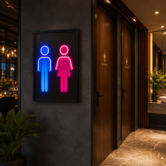 Neon LED Restroom Wall Art Sign USB Powered Bathroom Decor 40x60cm