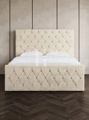 Luxury Diamond Tufted Crystal Chesterfield Upholstered Bed Frame