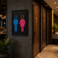 Neon LED Restroom Wall Art Sign USB Powered Bathroom Decor 40x60cm