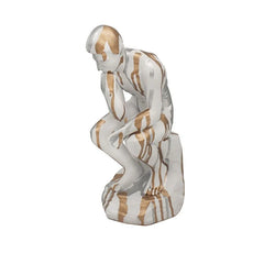 Drip Art Thinker Figurine - Modern Renaissance Resin Human Sculpture