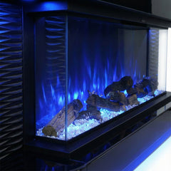 LED Color Changing Fireplace Heater with Bluetooth Entertainment and USB - Black