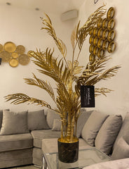 [EKM-AUTOGENERATED]105Cm Gold Luxe Palm Tree Decor Plant