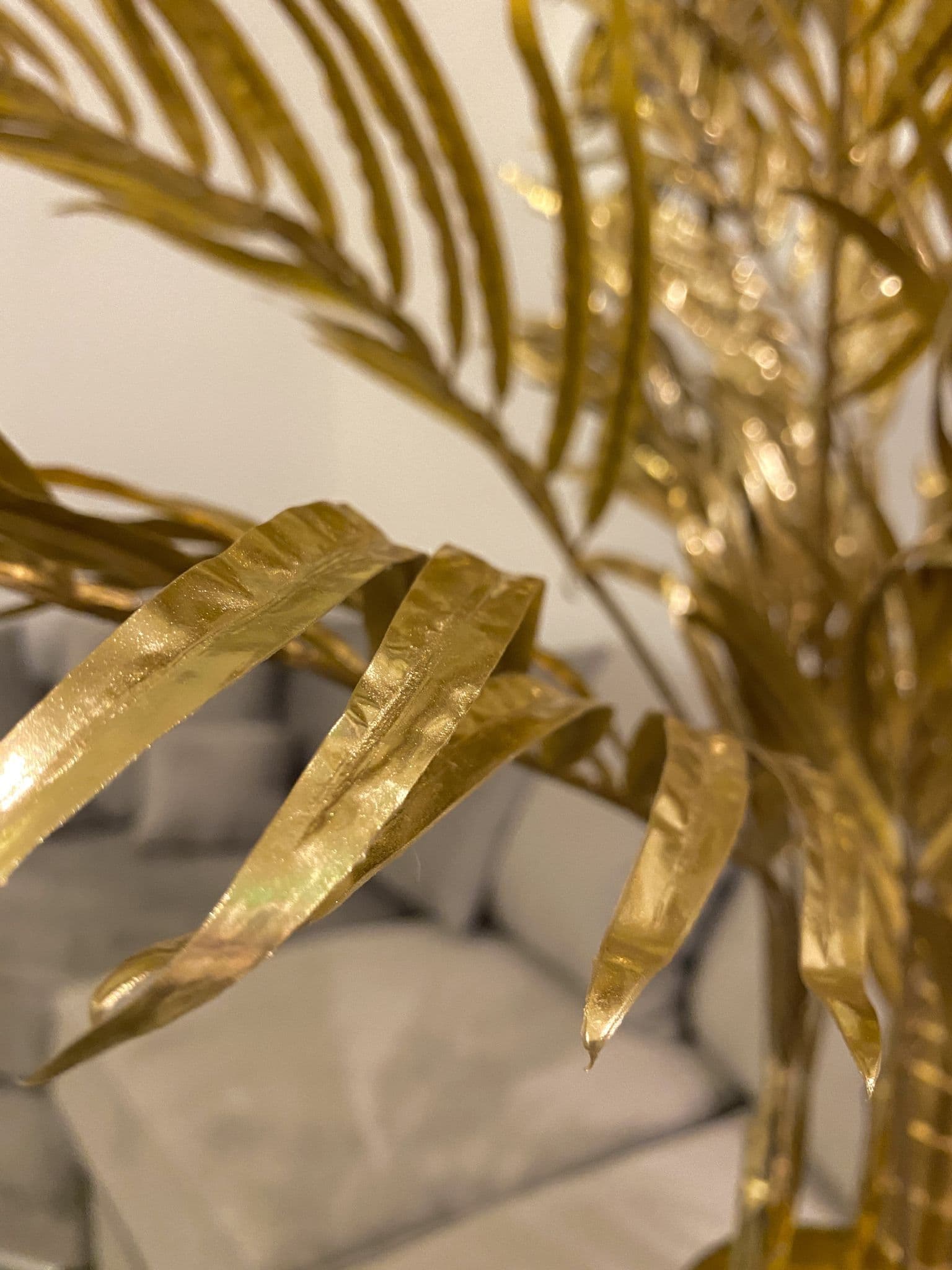 105Cm Gold Luxe Palm Tree Decor Plant