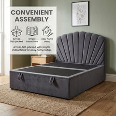 Wembley Grey Suede Ottoman Storage Bed - Single, Double, King Sizes