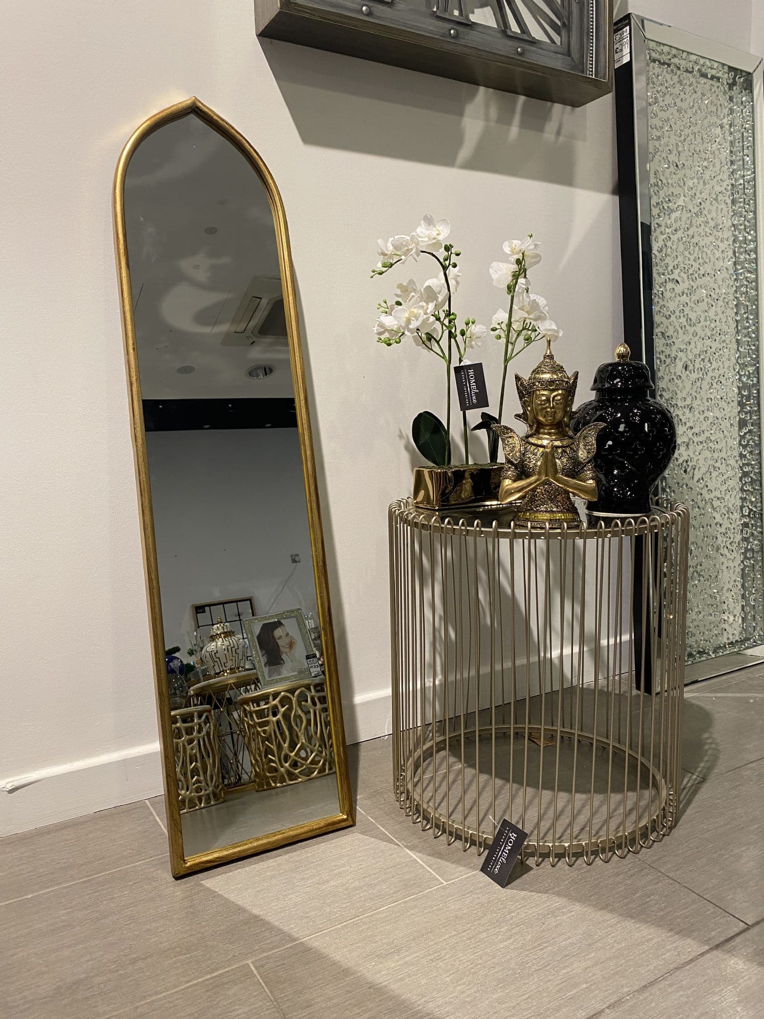 [EKM-AUTOGENERATED]127 X 31Cm Arch Mirror Medieval Style Gold Mirror