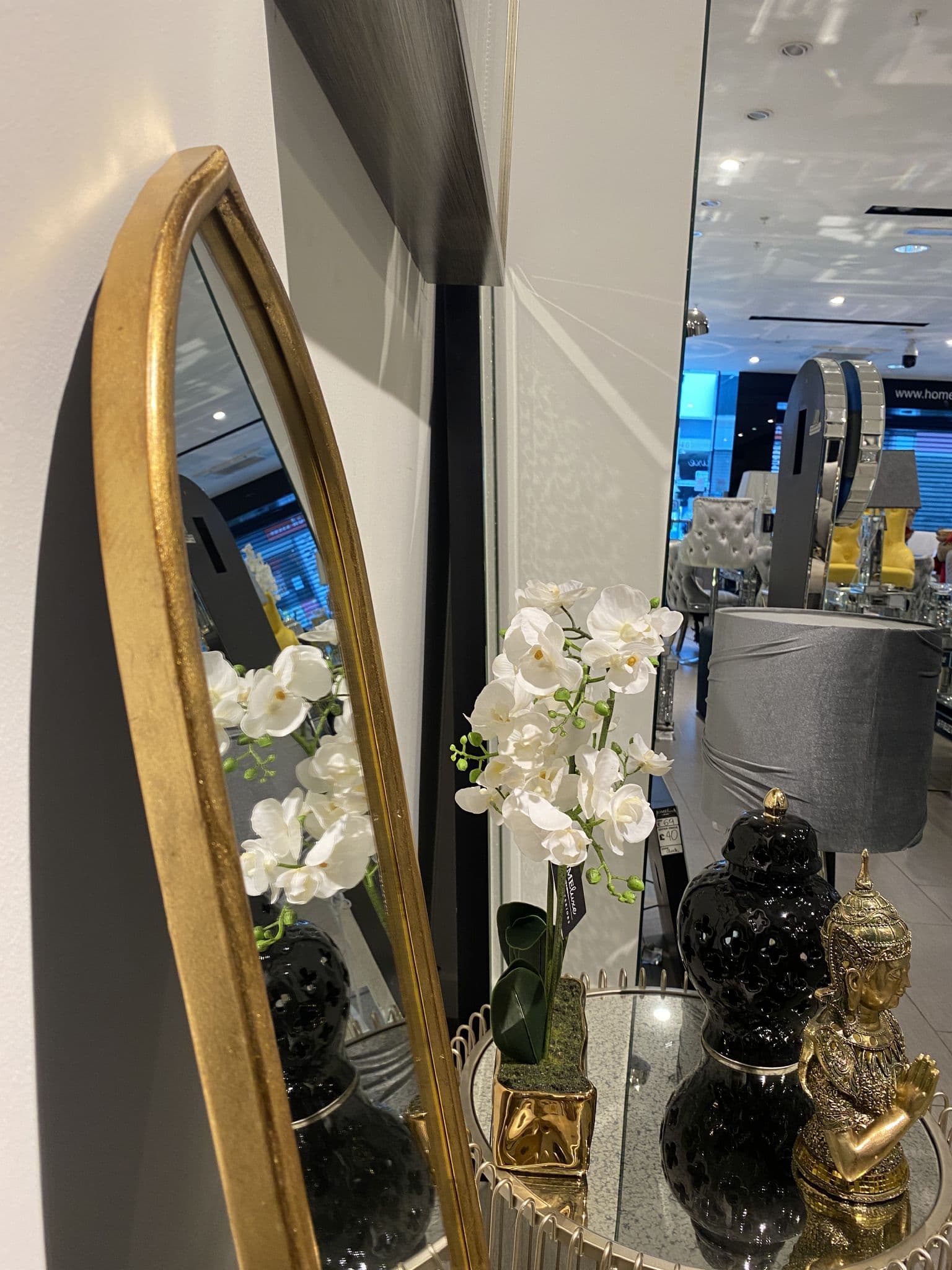 127 X 31Cm Arch Mirror Medieval Style Gold Mirror