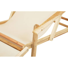 Beauport Cream Wooden Garden Lounger Chair with Sun Canopy