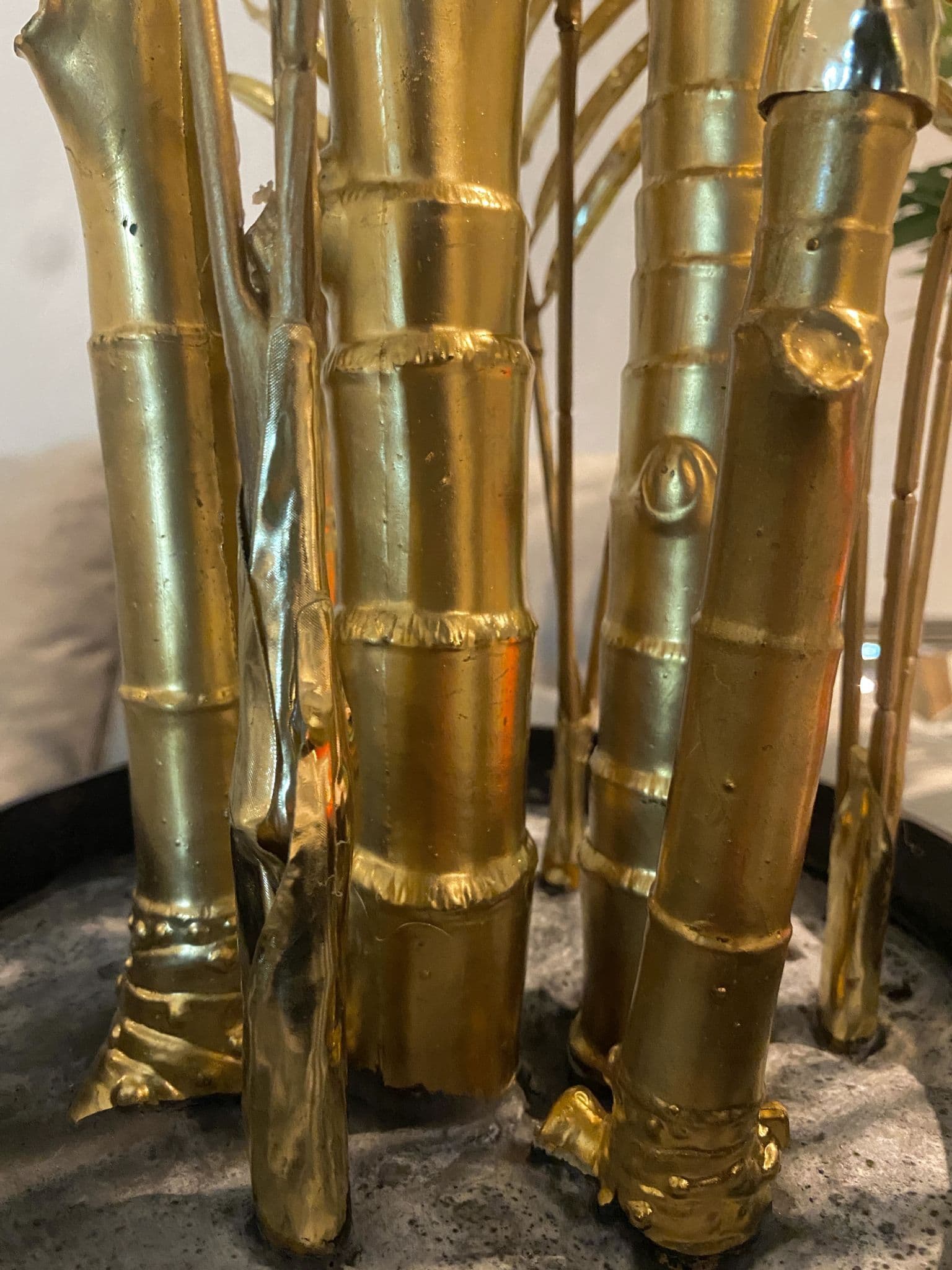 135Cm Luxe Gold Faux Palm Tree Decor