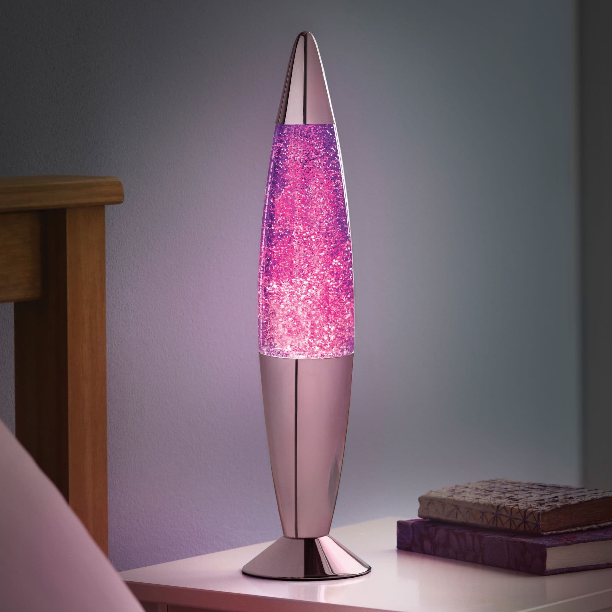 [EKM-AUTOGENERATED]16&34; Purple Glitter Lamp - Purple Chrome Effect