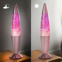 16" Purple Glitter Lamp -  Purple Chrome Effect