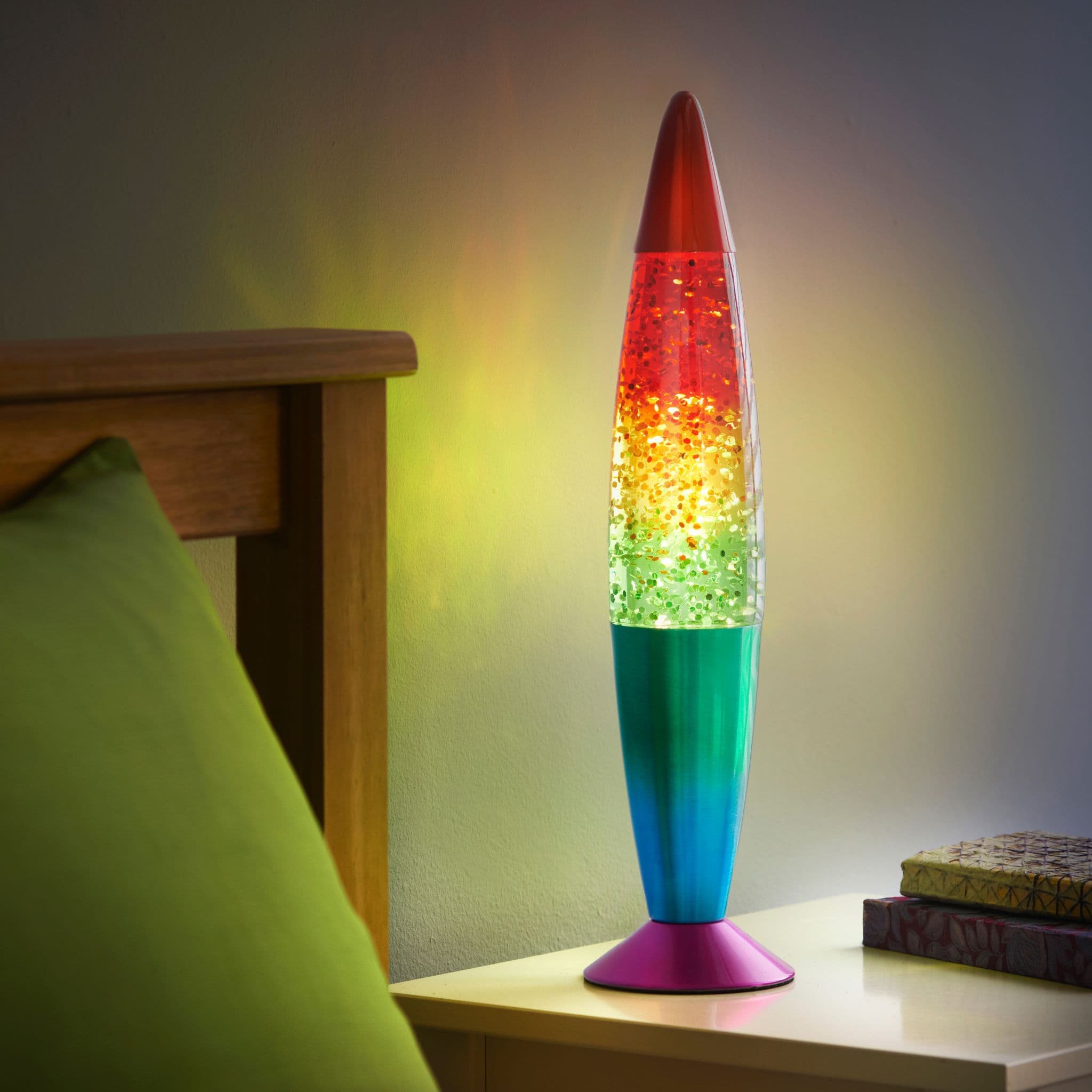 [EKM-AUTOGENERATED]16&34; Rainbow Glitter Lamp Chome Base