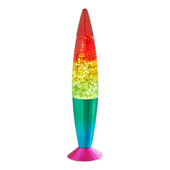 16" Rainbow Glitter Lamp Chome Base