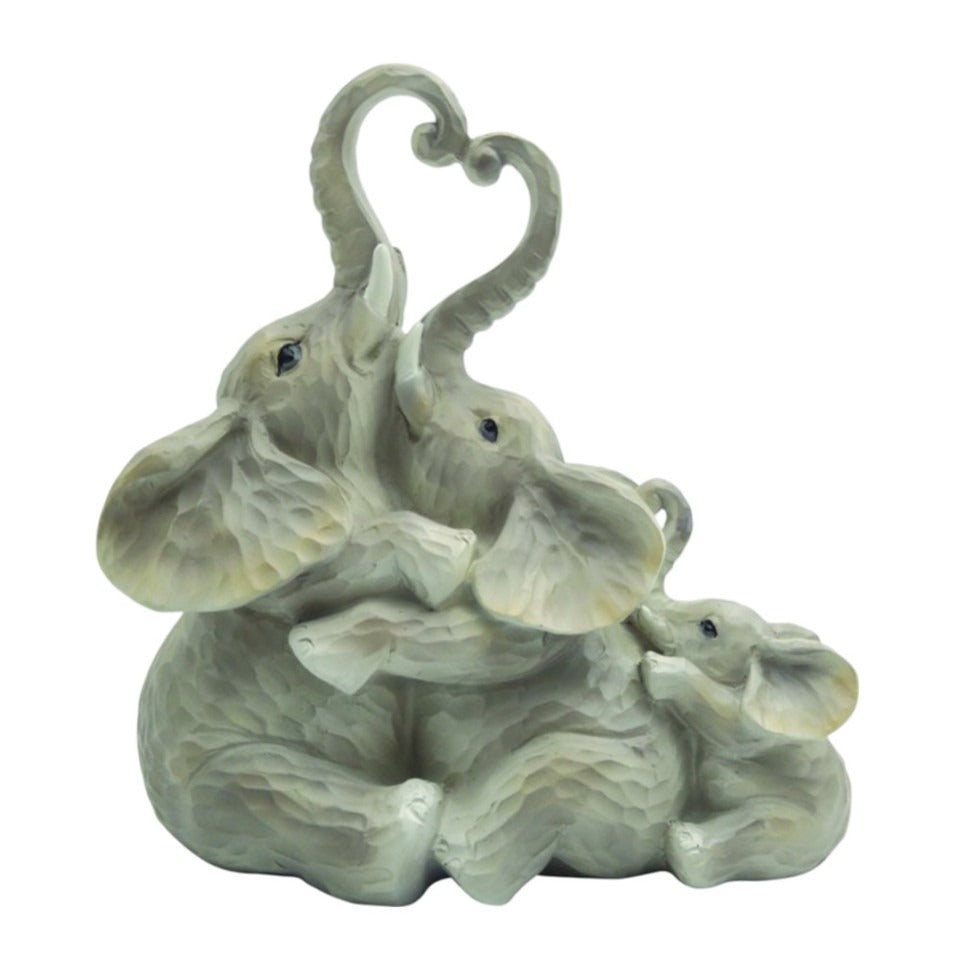 Handcrafted Ellie Elephant & Babies Figurine - Ellie & Family Affection