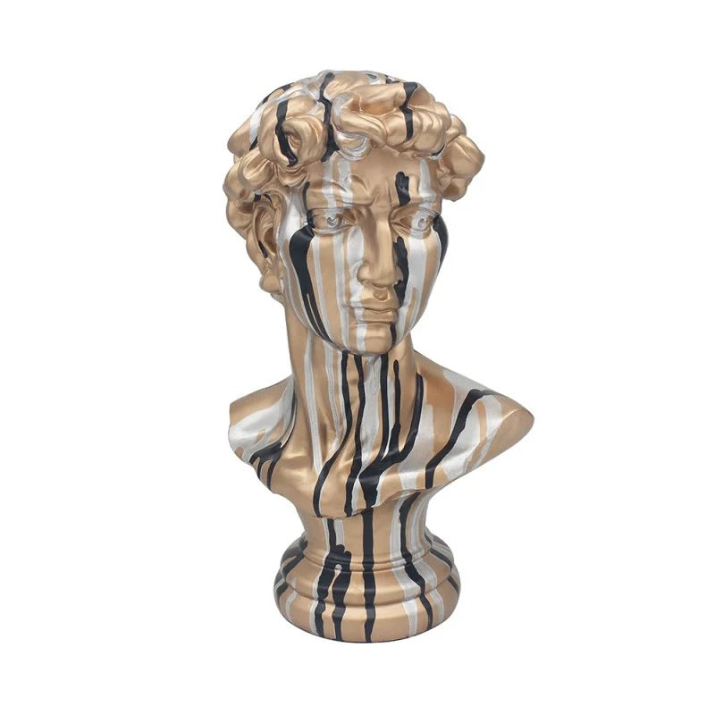 David Gold Renaissance Drip Art Resin Figurine - Modern Bust Decor