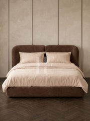 Modern Curved Split-Back Upholstered Bed Frame