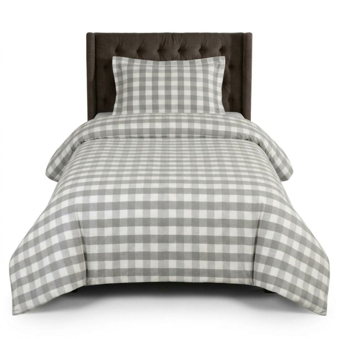 Gaveno Cavailia Natural Gingham Single Duvet Cover Bedding Set