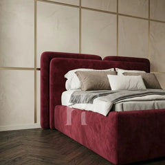 Luxury Curved Layered Cushion Velvet Bed Frame
