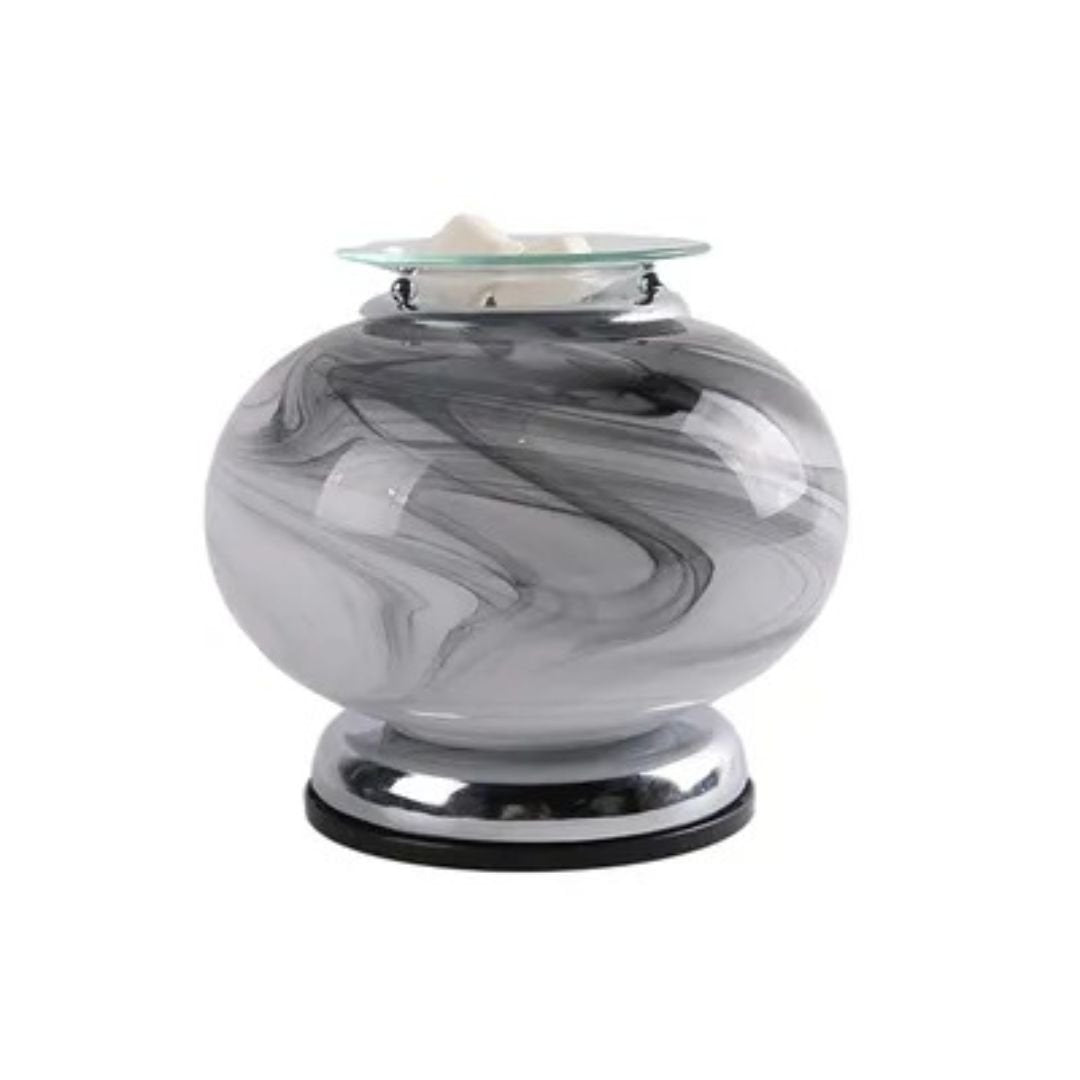 Lesser & Pavey Grey Marble Desire Aroma Lamp - Round Glass Electric