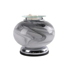 Lesser & Pavey Grey Marble Desire Aroma Lamp - Round Glass Electric