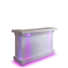Home Luxe Aura White Drinks Bar with LED Lights & Bluetooth Speakers