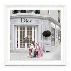 Dior Jewelry White Step Frame Luxury Wall Art 70x70cm Home Decor