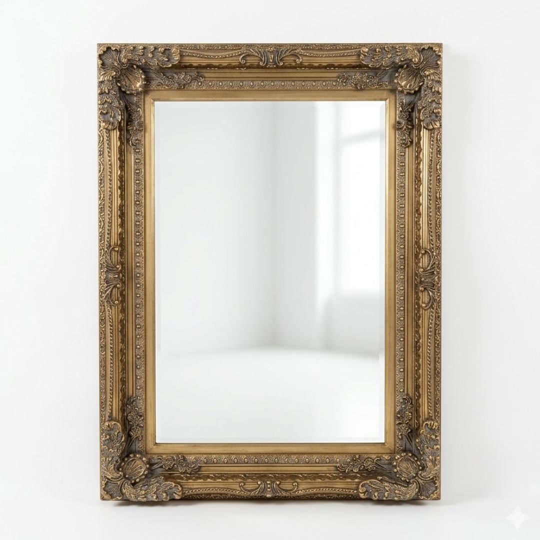 Vintage Wall Mirror 90cm x 120cm Country Gold Ornate Antique Frame