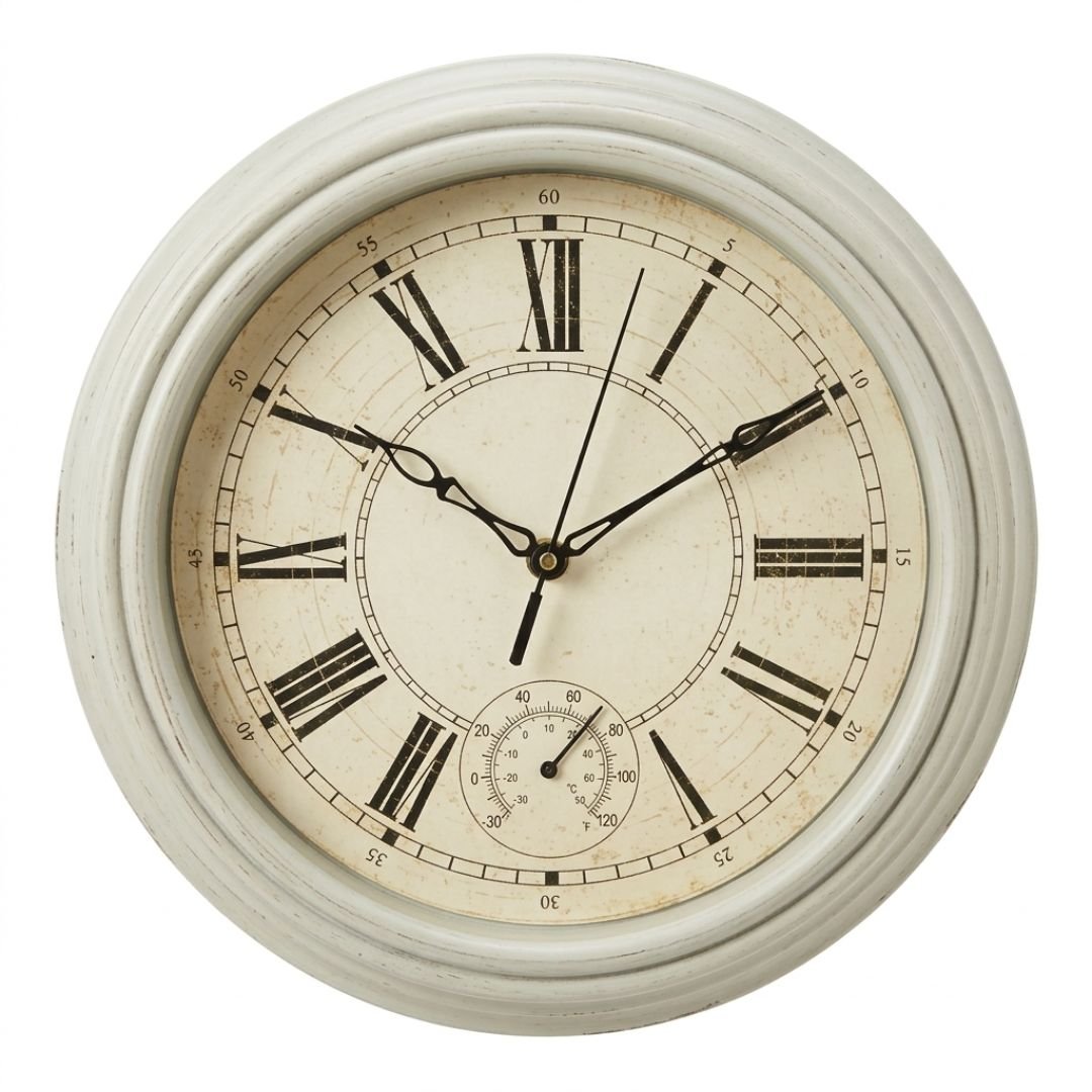 Traditional Lincoln Cream Wall Clock Vintage Roman Numeral Dial