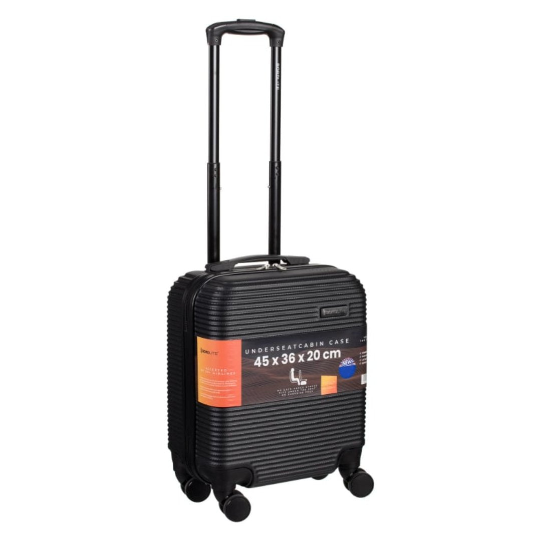 Bordlite Black Hard Shell Underseat Cabin Case 45cm Travel Suitcase