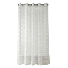 White Diamond Tufted Voile Curtain Panel - 55" x 90" Home Collection