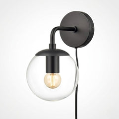 Stockholm Wall Light Black - Minimalist Modern Indoor Glass Wall Lamp