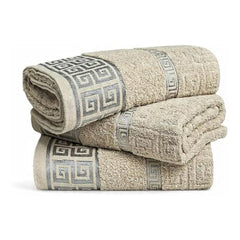 Snoozeville Odello Natural 100% Cotton Greek Design Bath Sheet