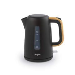 Progress Skara 1.7L Rapid Boil Kettle - 3000W, Black & Wood Effect