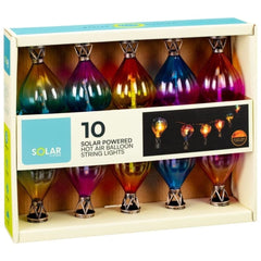 Solar Powered Hot Air Balloon String Lights 10pk - Flame Effect Decor