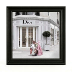 Dior Jewelry Black Step Frame Luxury Wall Art 70x70cm Home Decor