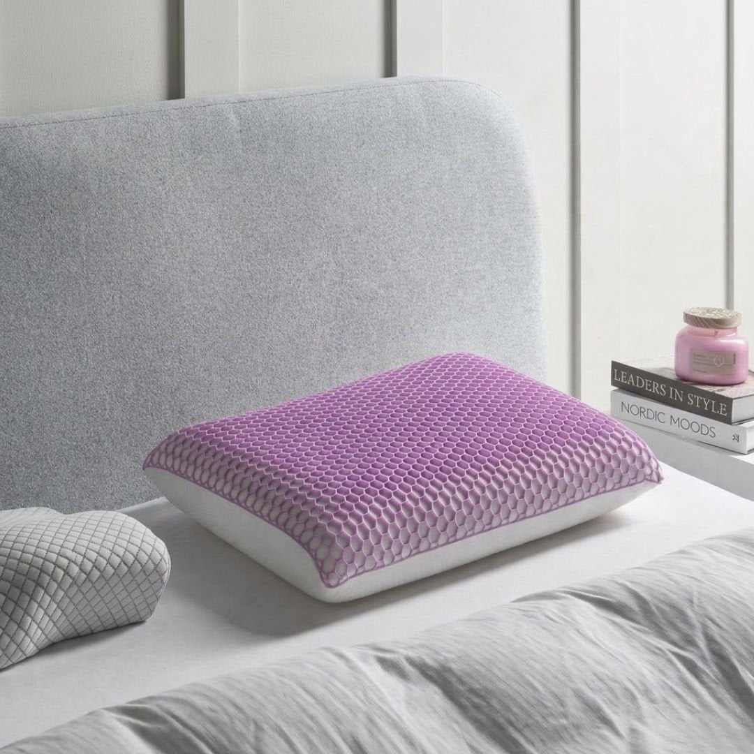 Violet Honeycomb Cooling TPE Pillow - Ergonomic Support 6 Pack Set