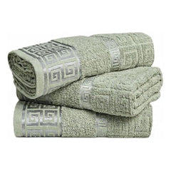 Snoozeville Odello Sage Green 100% Cotton Greek Design Bath Sheet
