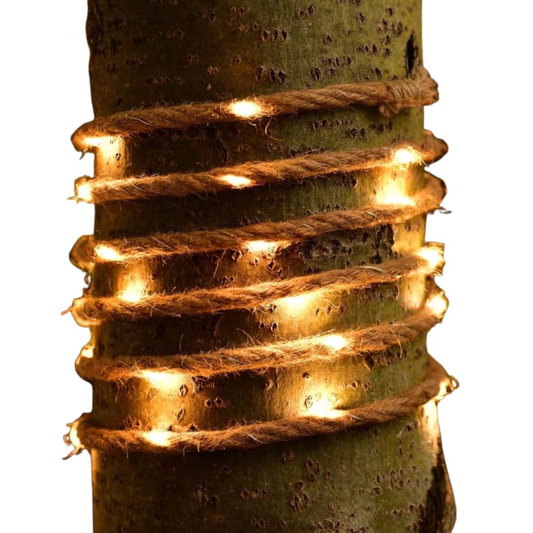 Solar Powered Rope Effect String Lights 3m - 35 Warm White LEDs