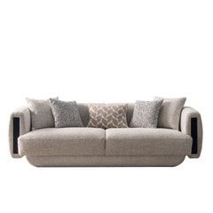 Sovana Cream Bouclé 232cm Sofa - Luxury Floating Base & Inset Arms
