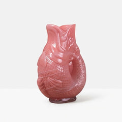 Home Luxe Pink Glass Fish Shaped Flower Vase Home Decor Accent | 30cm