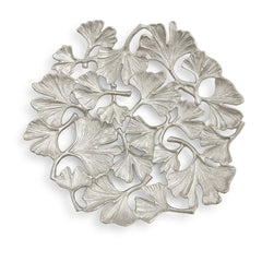 Ginkgo Leaf Decorative Trivet - 24cm Champagne Gold Cast Aluminum