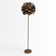 Pine Cone Gold Floor Lamp Metal Statement Light for Living Room Decor
